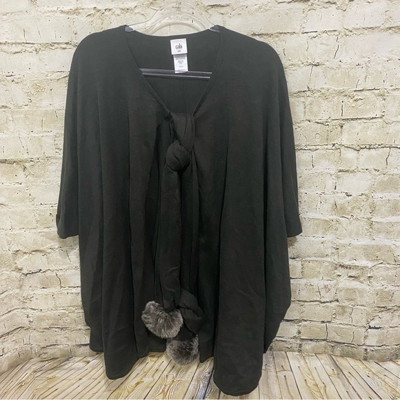 Cabi Majestic Wrap Brownish Green 3477 Cape Poncho Sweater Knit Casual - Picture 1 of 6